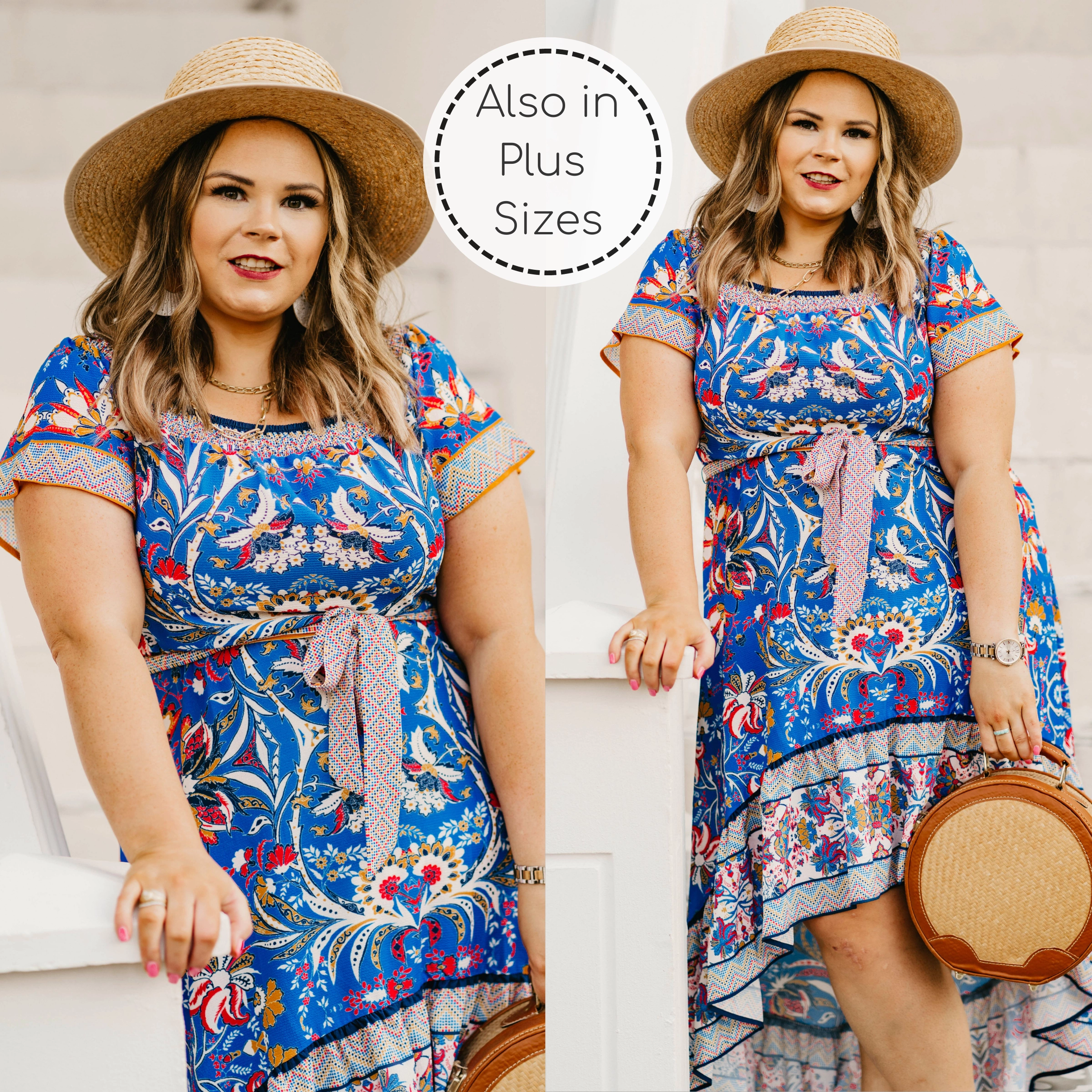 Soft Inner Lining Last Chance Size Small | Line of Sight High Low Maxi Dress with Ruffle Hem in Blue