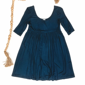 Last Chance Size Small | Navy Blue Babydoll Top FoldableDesign