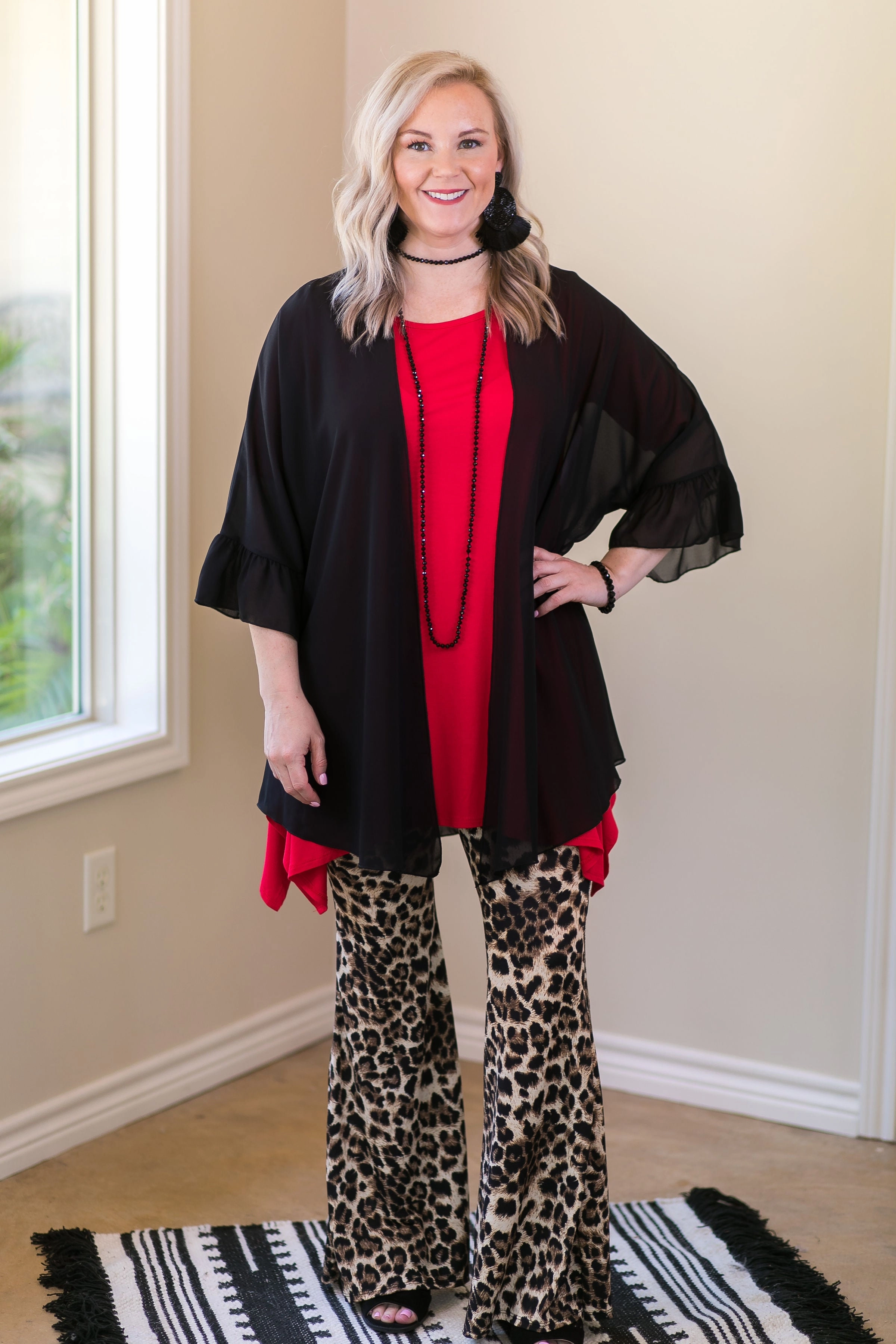 Open Heart Flash Look Last Chance Size Small | Whenever This Happens Solid Handkerchief Tunic Top in Red