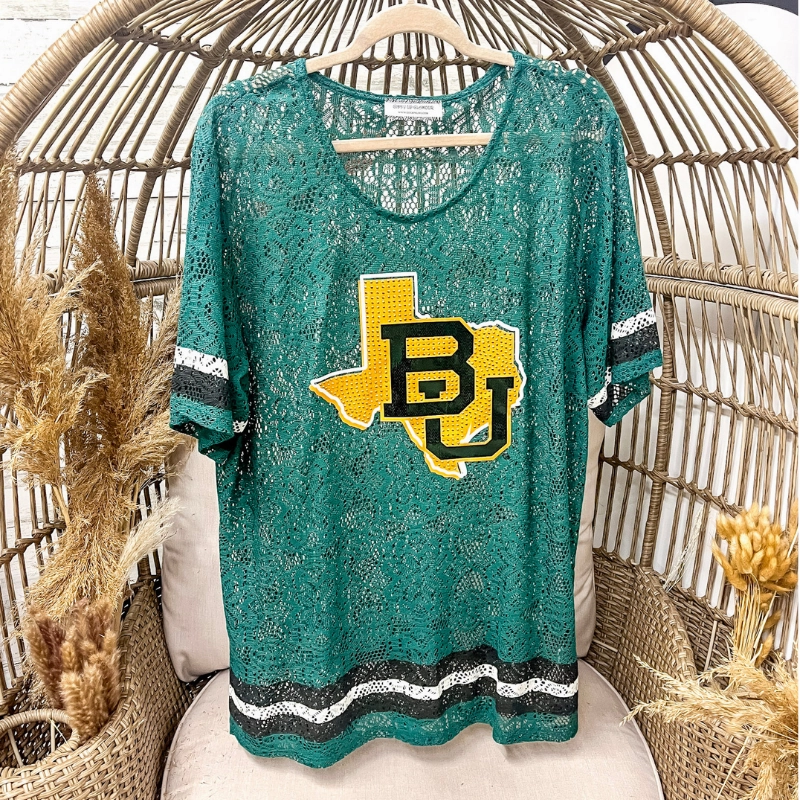 Cozy Fashion Date Vibe Last Chance Size Small & 2XL | Baylor University Lace Sports Tee