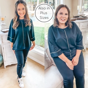 pack light Smart Skirt Last Chance Size Small & Med. | You've Got This Wide 3/4 Sleeve Top with Exposed Serged Seam in Black