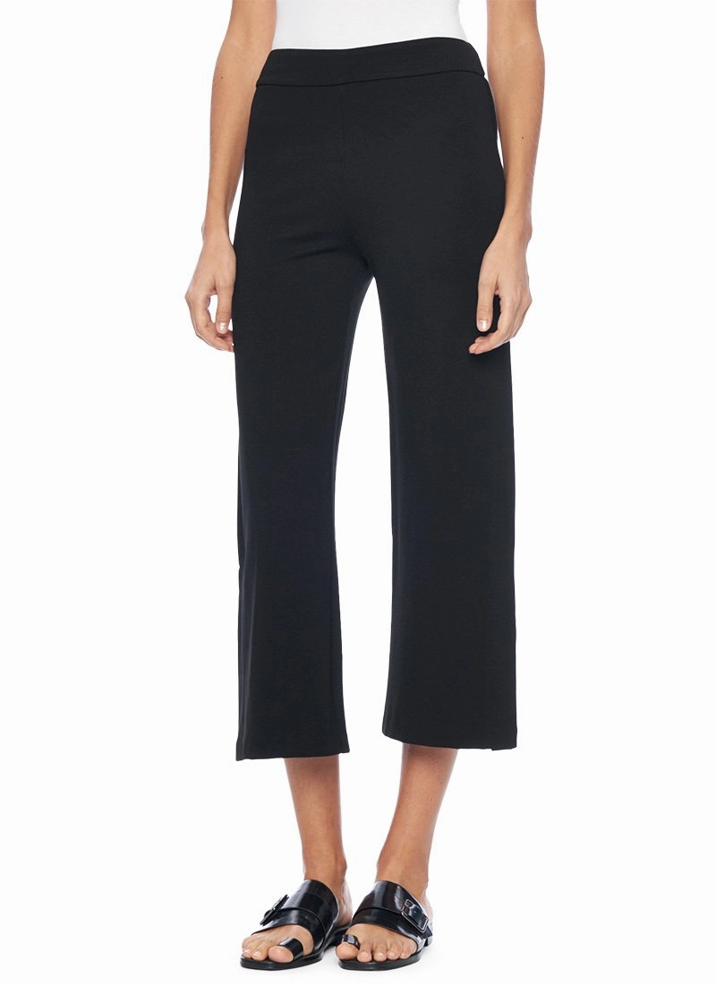 QuickDry Technology Last Chance Size Small & Medium | Lysse Flare Crop Leggings in Black Lightweight Ponte
