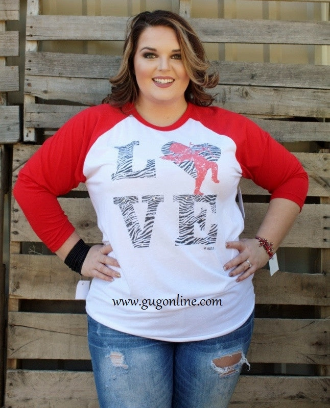 Warm Vest Recycled Fit Last Chance Size XS & Small | Zebra Love Cupid Red Baseball Tee