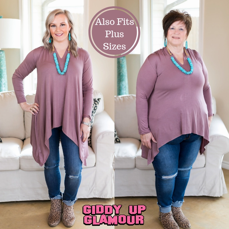 Last Chance Small & Medium | These Days Handkerchief Tunic in Mocha ElasticFree Cuffs