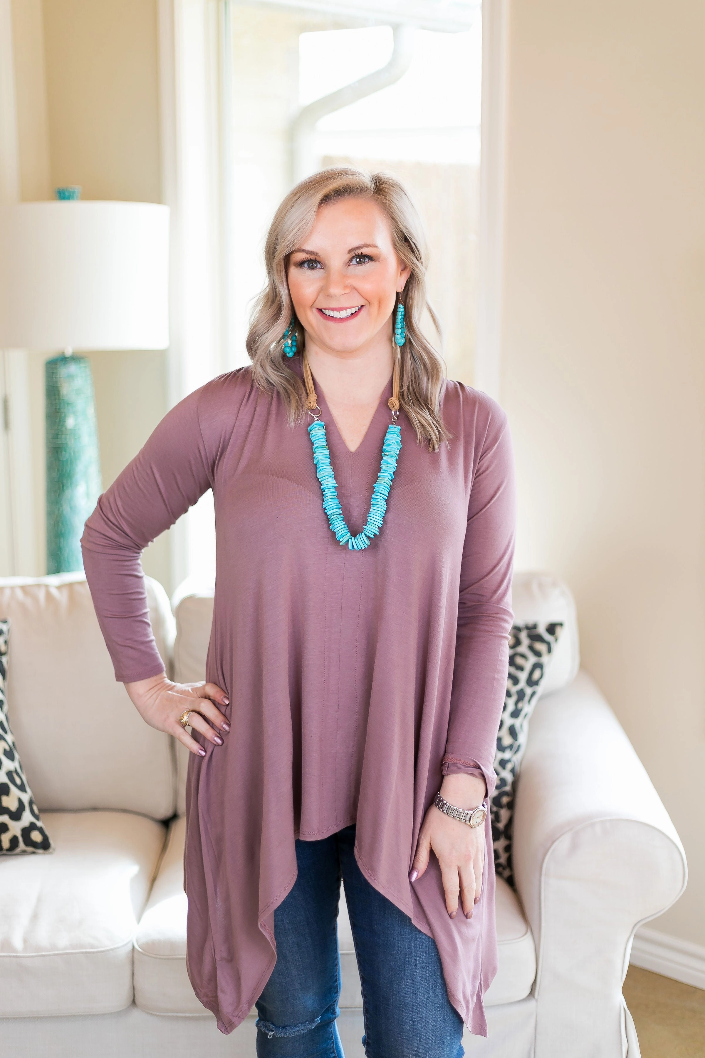 Sheer Fit AbrasionResistant Last Chance Small & Medium | These Days Handkerchief Tunic in Mocha