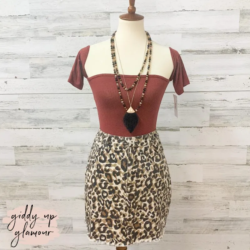 Bonded Hemline Wrinkle Resistant Finish Last Chance Size Small | Dangerous Love Off Shoulder Ribbed Bodysuit in Rust