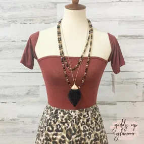 TaglessDesign Last Chance Size Small | Dangerous Love Off Shoulder Ribbed Bodysuit in Rust