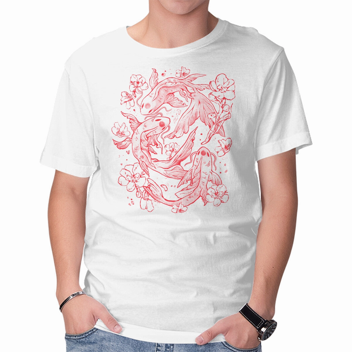 Quick-Drying Shirt Comfortable All Day Wear Red Koi