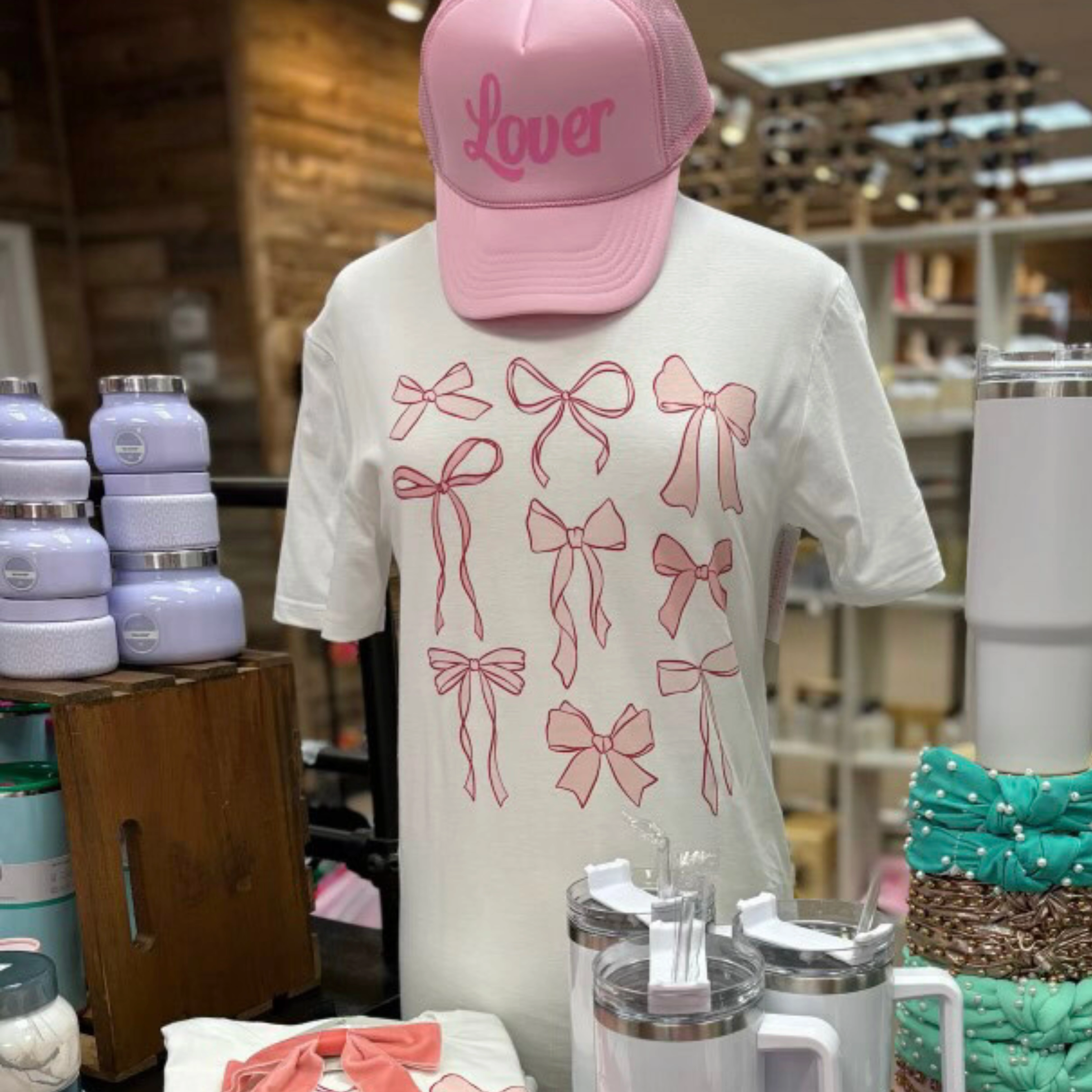 skinny but not tight Online Exclusive | Coquette Bow Short Sleeve Graphic Tee in White