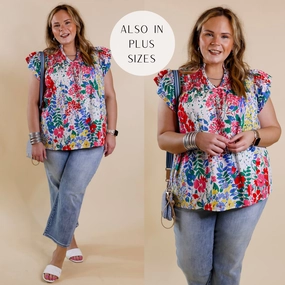 Casual Footwear Next Core Lovely Line Up Floral Print with Ruffle Cap Sleeves in Ivory Mix