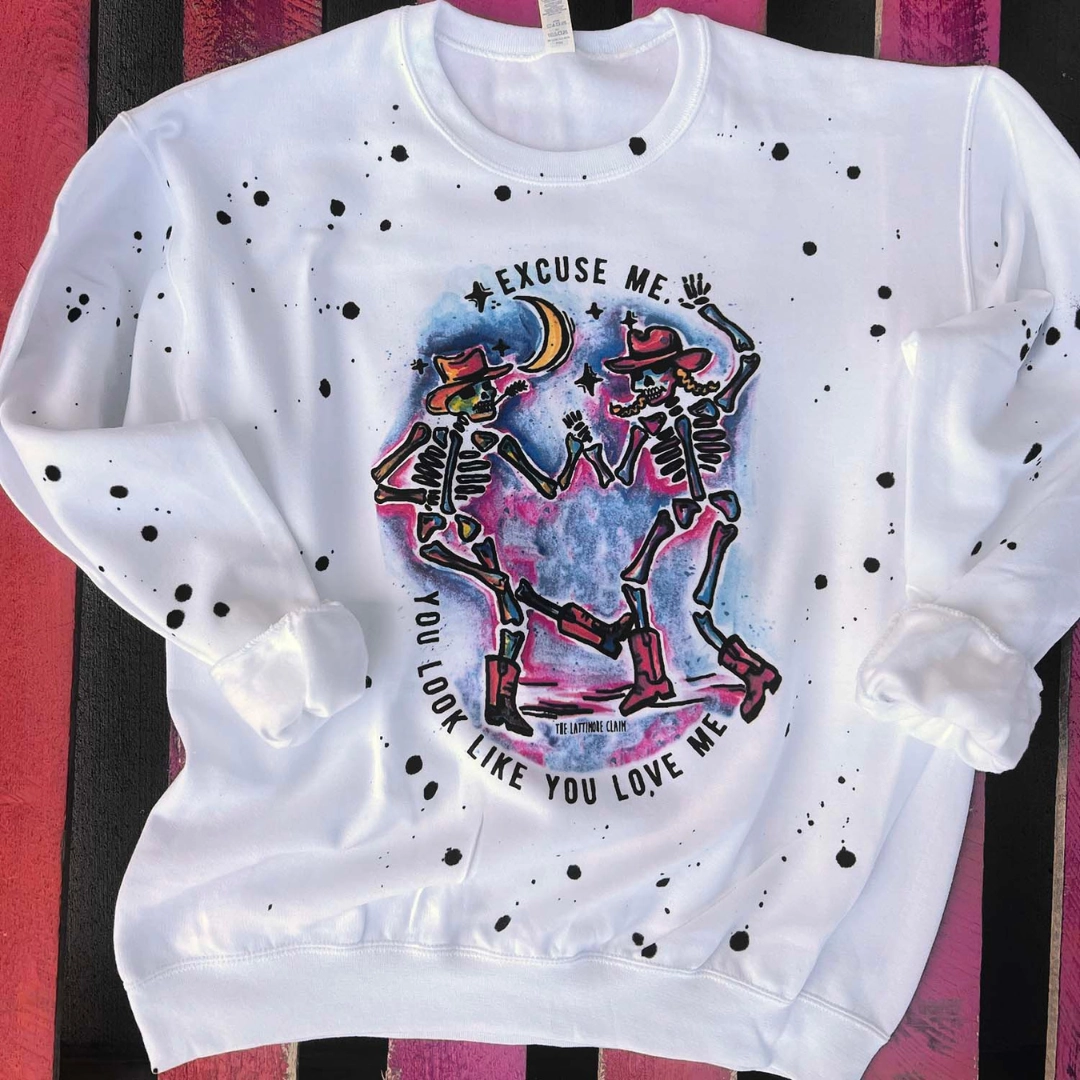 Eco Friendly Production Online Exclusive | Excuse Me, You Look Like You Love Me Graphic Sweatshirt in White