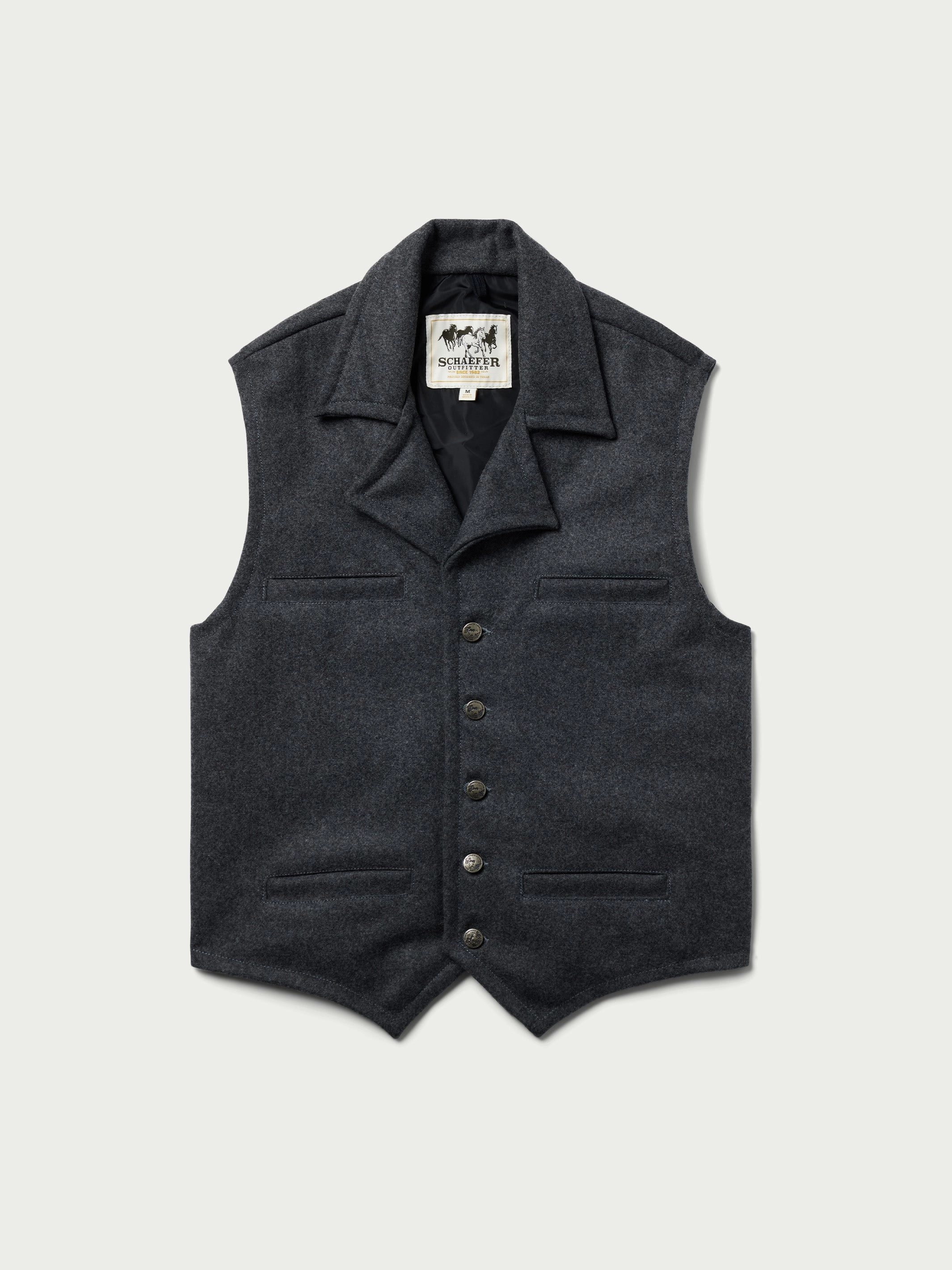 Cattle Baron Wool Vest Neutral Fit Design Crisp Air Piece