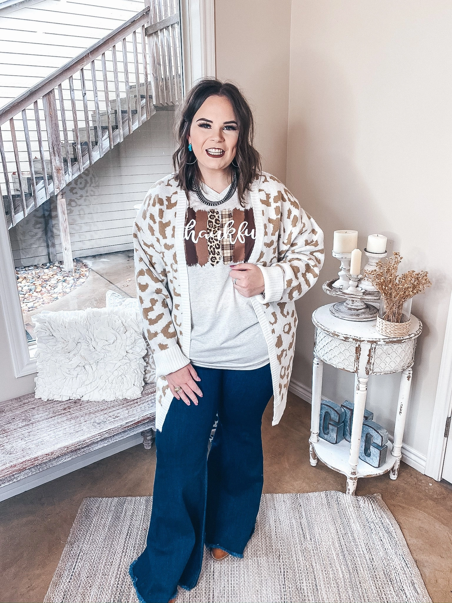 Missing You Taupe Leopard Long Sleeve Open Front Cardigan in Ivory HeatReflective Lining Convertible Style