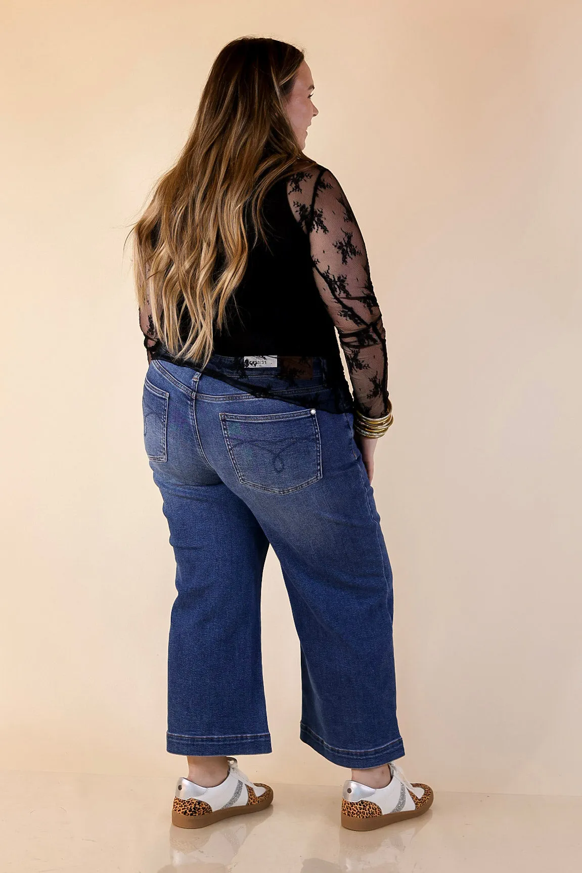 Daringly Delicate Sheer Mock Neck Long Sleeve Lace Top in Black Foldable Cuff Design Adjustable Cuff System