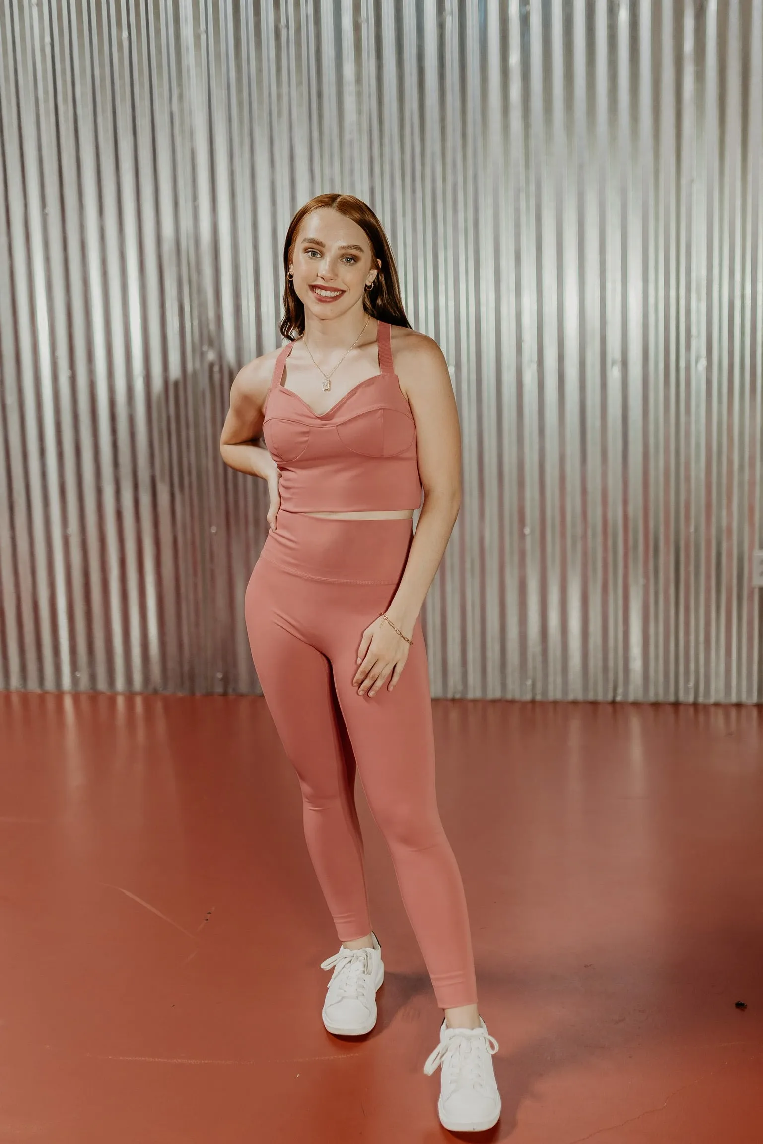 Trendy Shirt Always RXing Adjustable Strap Tank Top Sports Bra in Mauve Pink