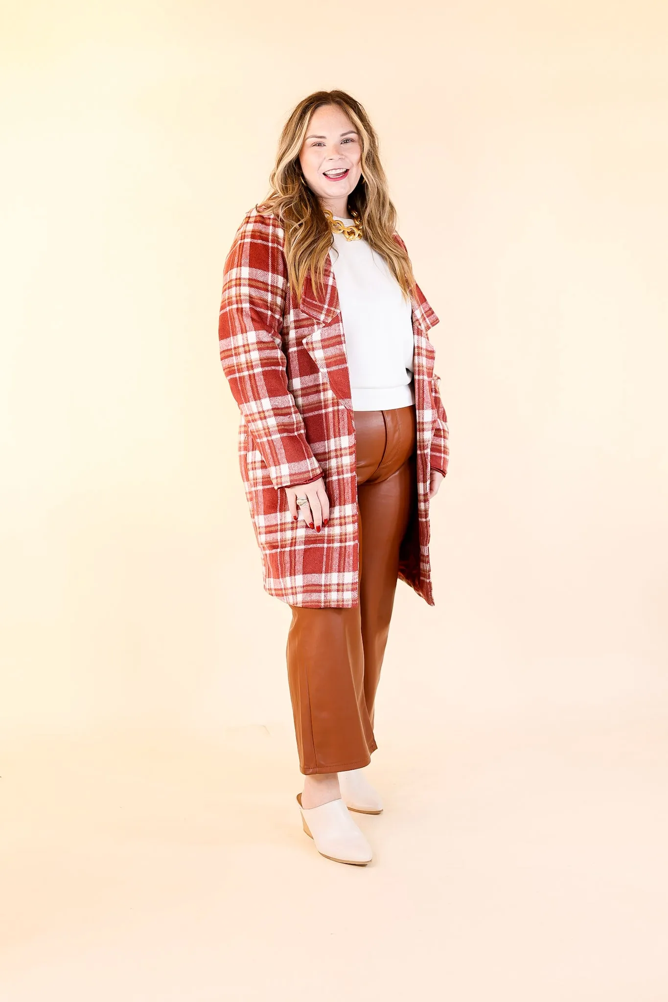 Mountain Ranch Long Plaid Jacket in Maroon FrictionResistantEdges