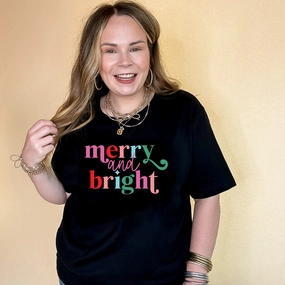 Online Exclusive | Merry and Bright Cheerful Colors Graphic Tee in Multiple Color Options Eco Friendly Material Functional Wearable