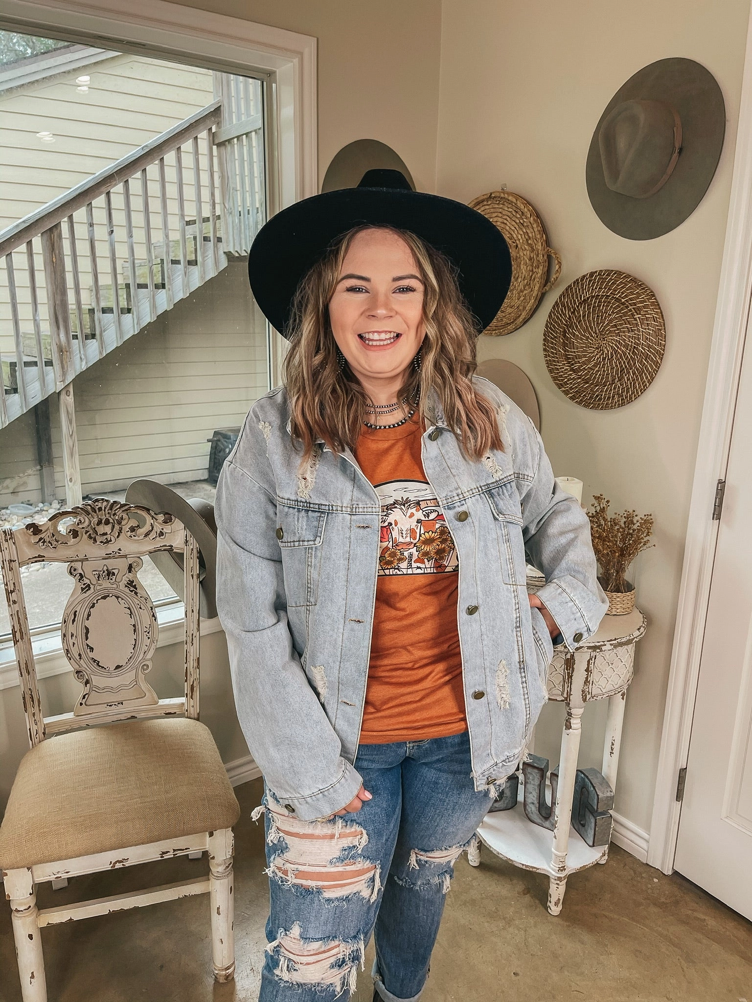 Covered in Love Oversized Distressed Denim Jacket in Light Wash LowMaintenanceMaterial Practical Shorts