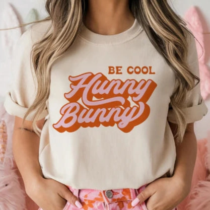 Online Exclusive | Be Cool Hunny Bunny Graphic Tee in Cream Personalized
