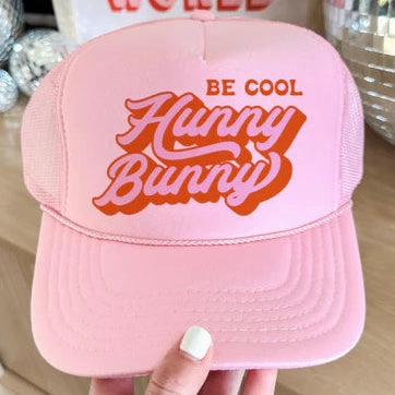 Online Exclusive | Be Cool Hunny Bunny Trucker Cap in Baby Pink Simple Comfort Look Slim Comfort