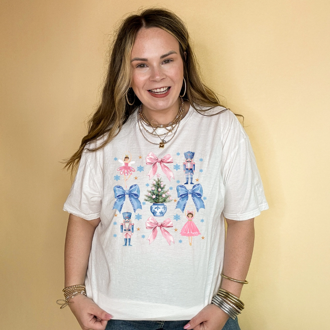 Silk combination Trendy Layering Online Exclusive | Coquette Bow, Ballerina and Nutcracker Graphic Tee in Multiple Color Options