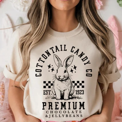 Street Trend Look Breezy Design Online Exclusive | Cottontail Candy Co. Graphic Tee in Cream