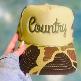 Online Exclusive | Country Rope Embroidered Trucker Cap in Camouflage Comfy Wardrobe SlimFitDesign