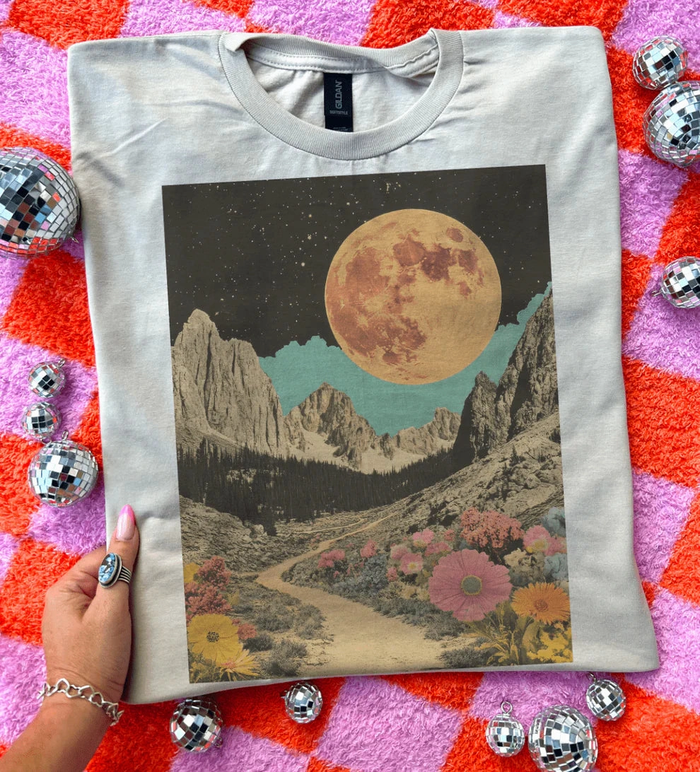 Sleek Fit Stylish and Relaxed Online Exclusive | Disco Pop Summer Moon Graphic - Tee & Sweatshirt Option