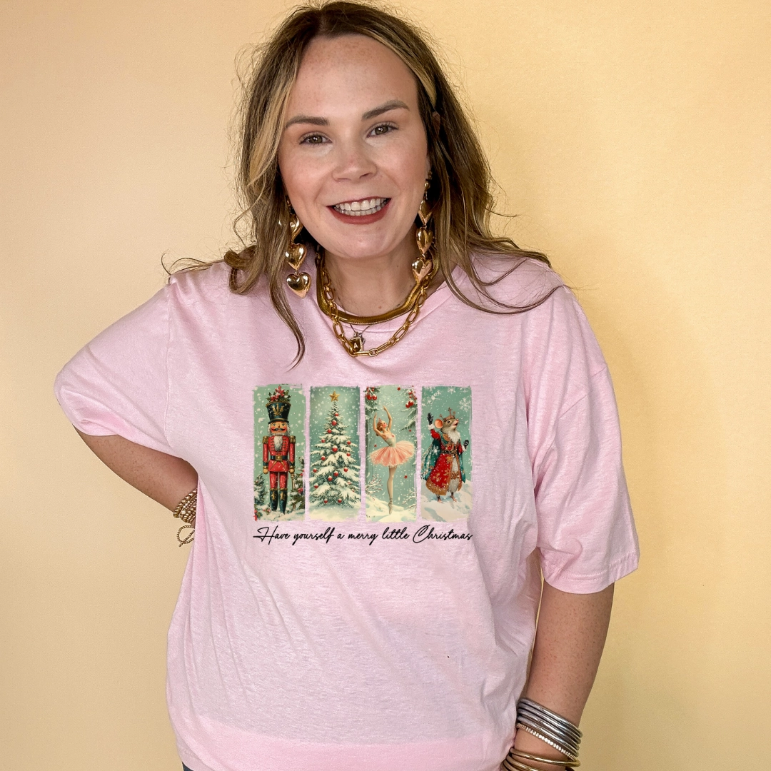 Flexible Waist Online Exclusive | Have Yourself a Merry Little Christmas Holiday Icons Graphic Tee in Multiple Color Options