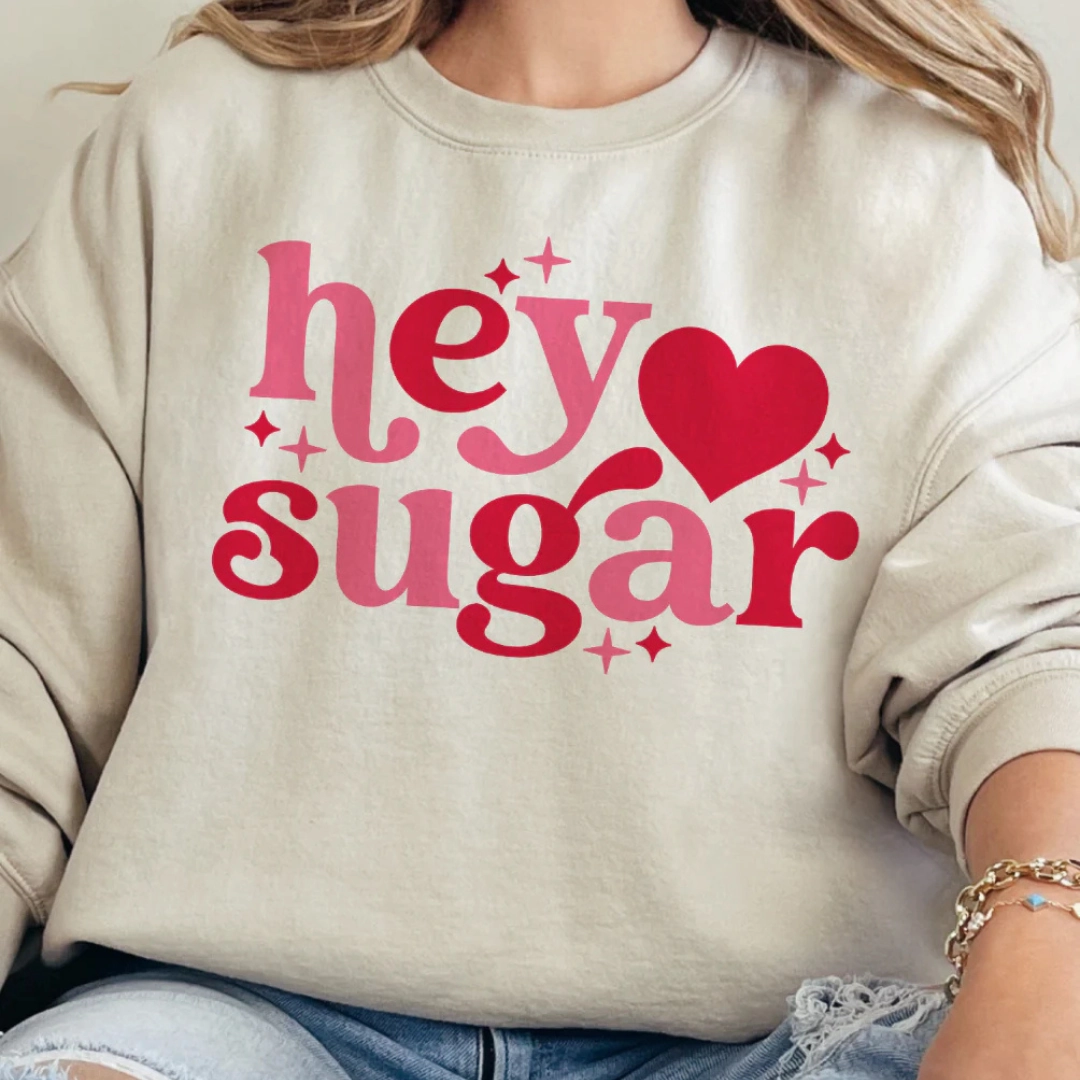 Online Exclusive | Hey Sugar Heart Graphic Sweatshirt in Cream Active Wearable oversized but not shapeless