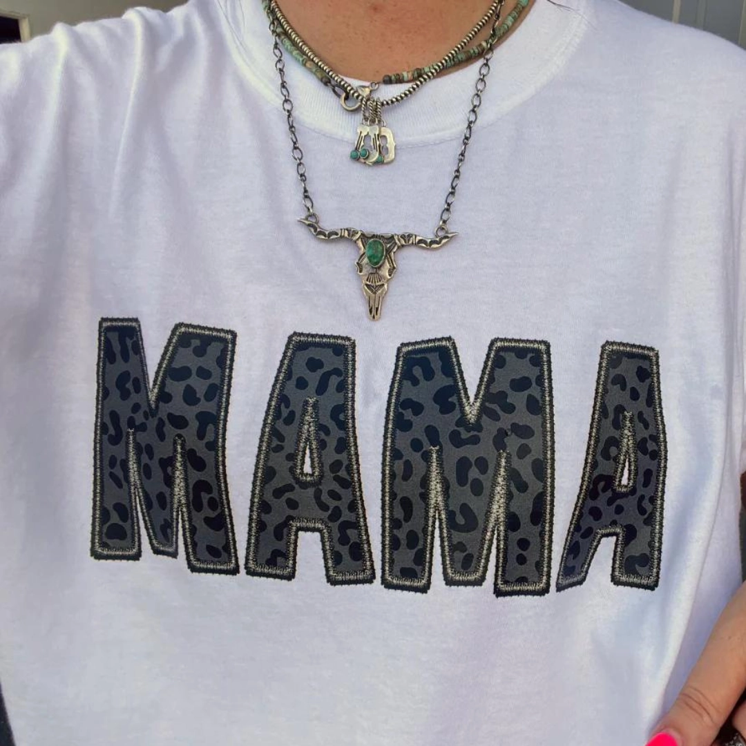 Comfort and Ease Online Exclusive | Leopard Mama Graphic Tee in White