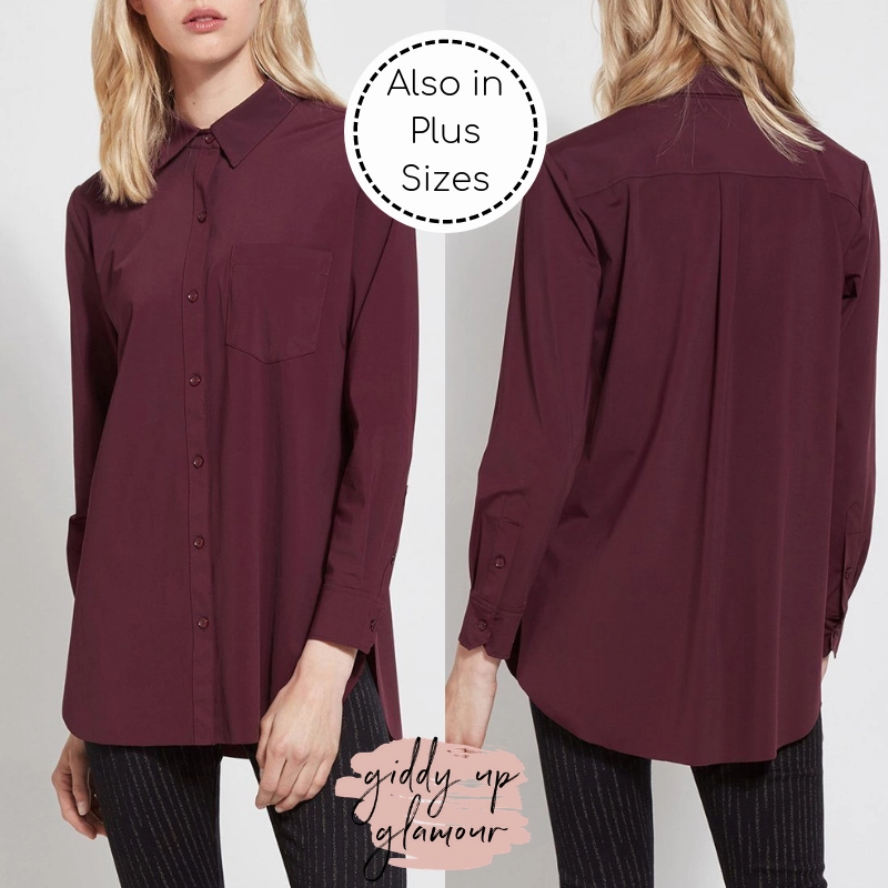 Soft Cotton Blend Online Exclusive | Lysse Schiffer Button Down Dress Shirt in Fig (Plum Purple)