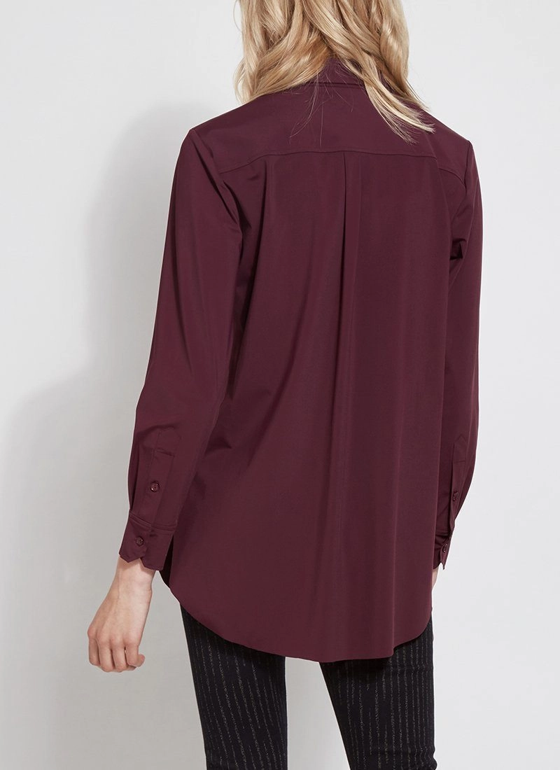 Fashionable Style Online Exclusive | Lysse Schiffer Button Down Dress Shirt in Fig (Plum Purple)