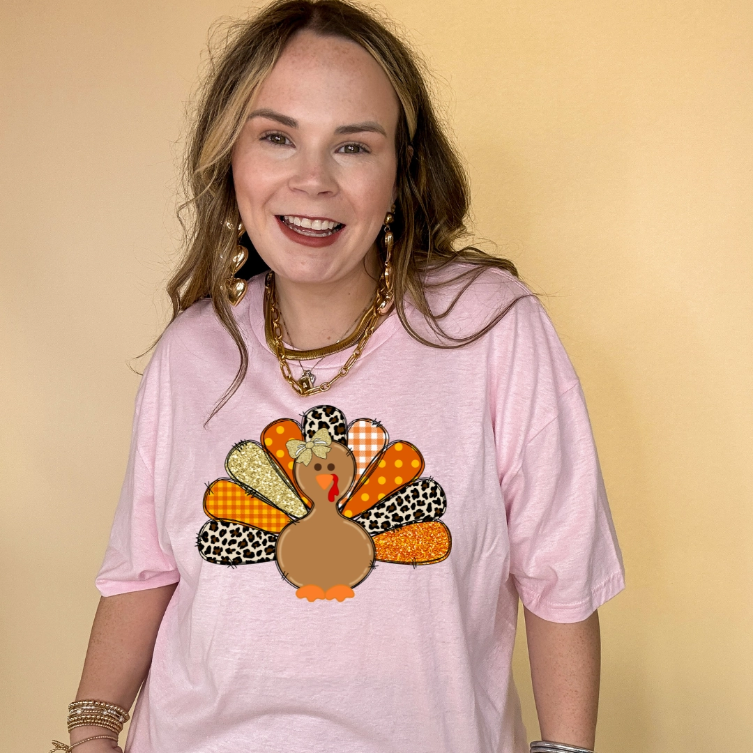NonRestrictiveCut teenagers' Online Exclusive | Patched Turkey with Bow Graphic Tee in Multiple Color Options