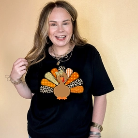 Essential Fit DropShoulderDesign Online Exclusive | Patched Turkey with Bow Graphic Tee in Multiple Color Options