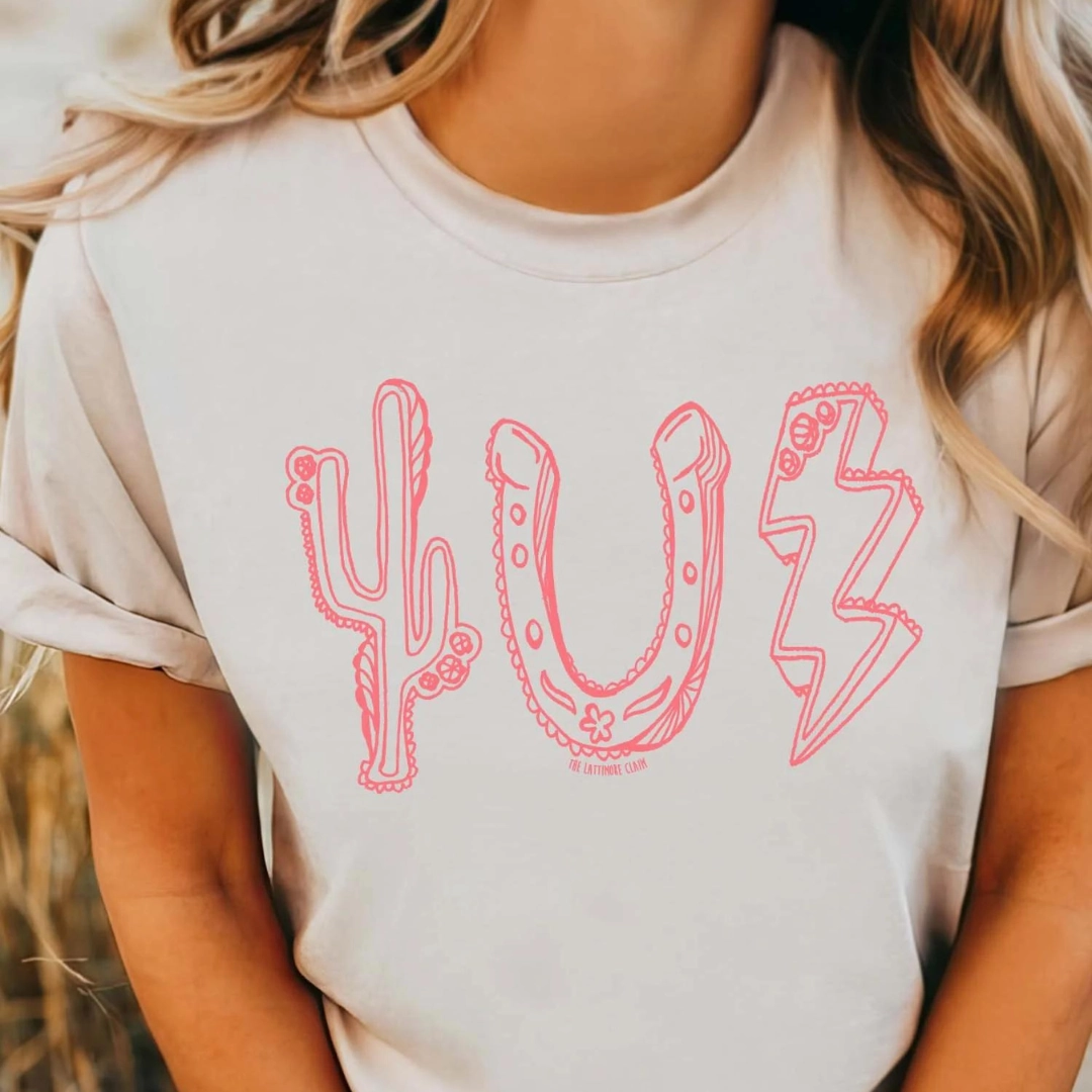 Sporty and Stylish Online Exclusive | Rodeo Roundup Icons Graphic Tee in Cream