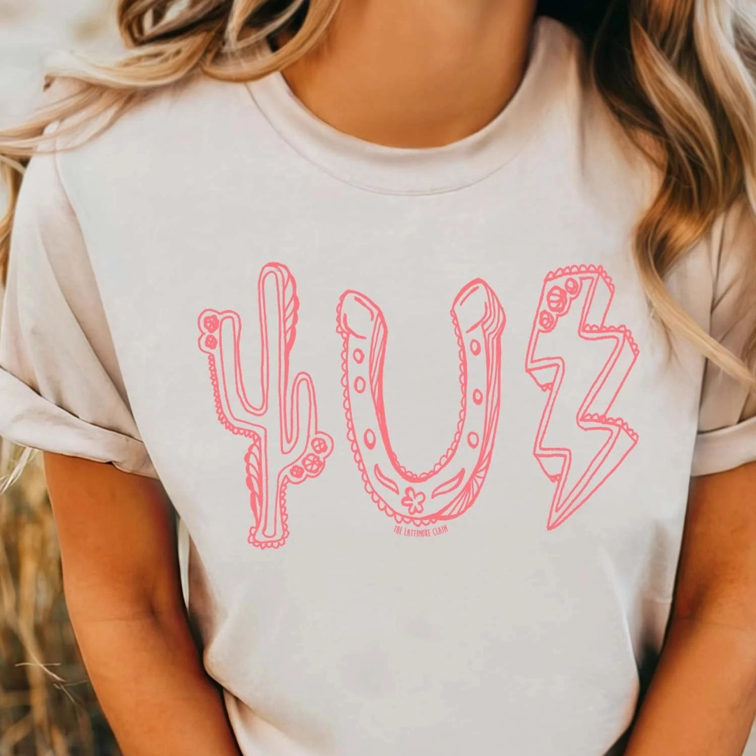 Online Exclusive | Rodeo Roundup Icons Graphic Tee in Cream Bold Look Soft Touch Texture