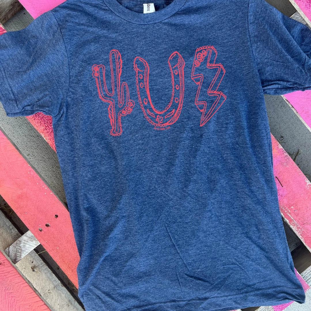 Online Exclusive | Rodeo Roundup Icons Graphic Tee in Heather Navy warm weather