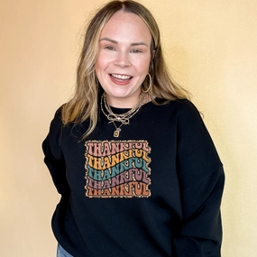 Seam Free Edging Urban Fashion Online Exclusive | Thankful Animal Print Graphic Sweatshirt in Multiple Color Options