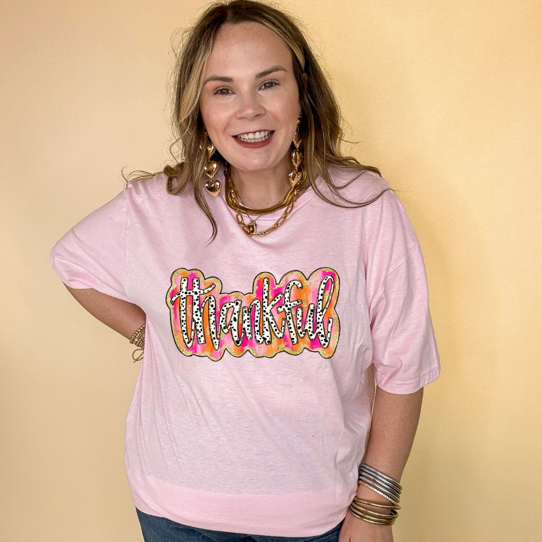 Online Exclusive | Thankful Gold Glitter and Dalmatian Graphic Tee in Multiple Color Options Active Design Wear