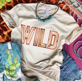 Online Exclusive | Wild Marquee Sign Short Sleeve Graphic Tee in Cream Joyful Mood Weatherproof Outerwear