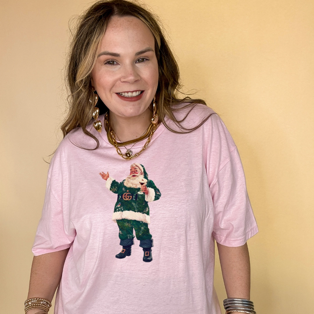 Sports Outfit Online Exclusive | Designer Santa with Espresso martini Graphic Tee in Multiple Color Options