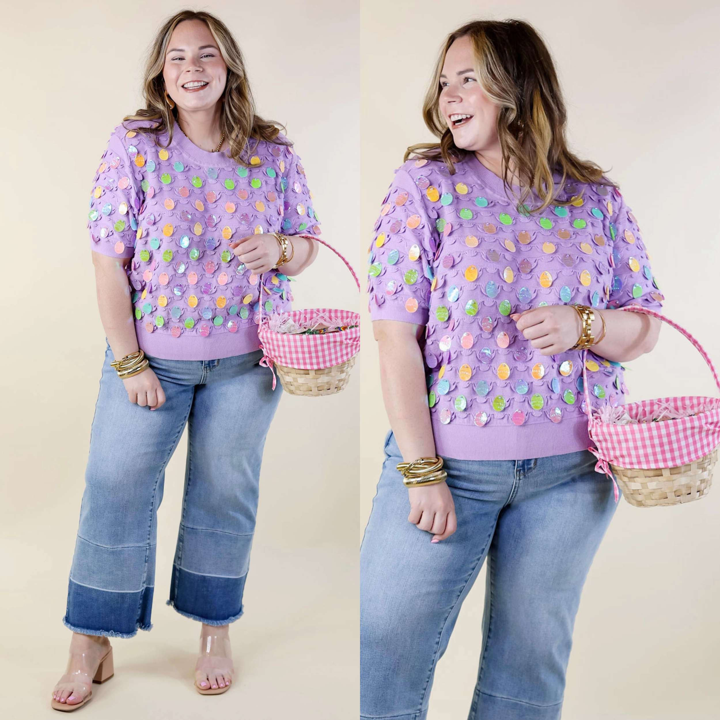 Queen Of Sparkles | Eggcellent Style Easter Egg Sweater in Purple Lightweight Composite