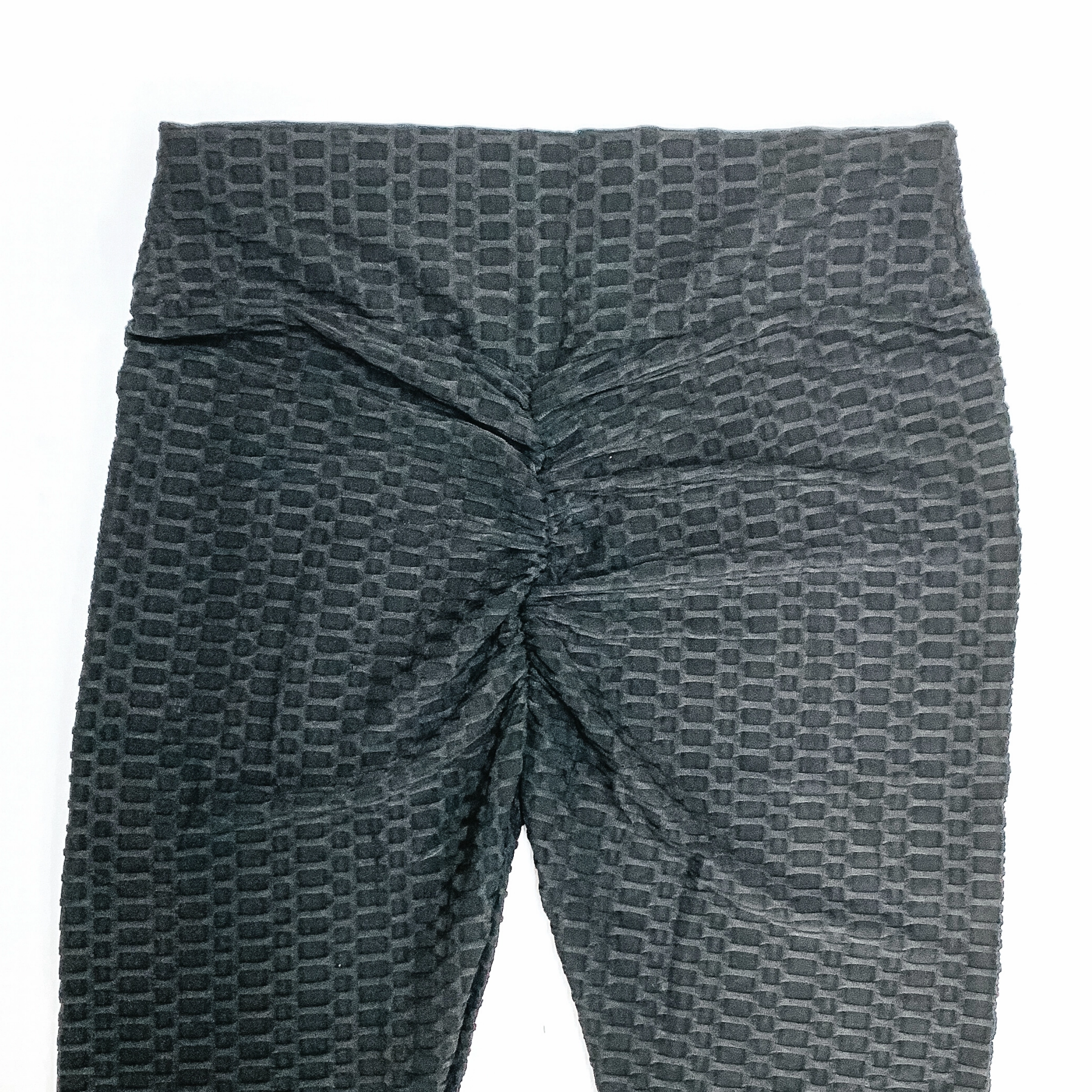 Plus Sizes | Major Flex Textured Leggings in Black Hiking Trail Mesh Panel
