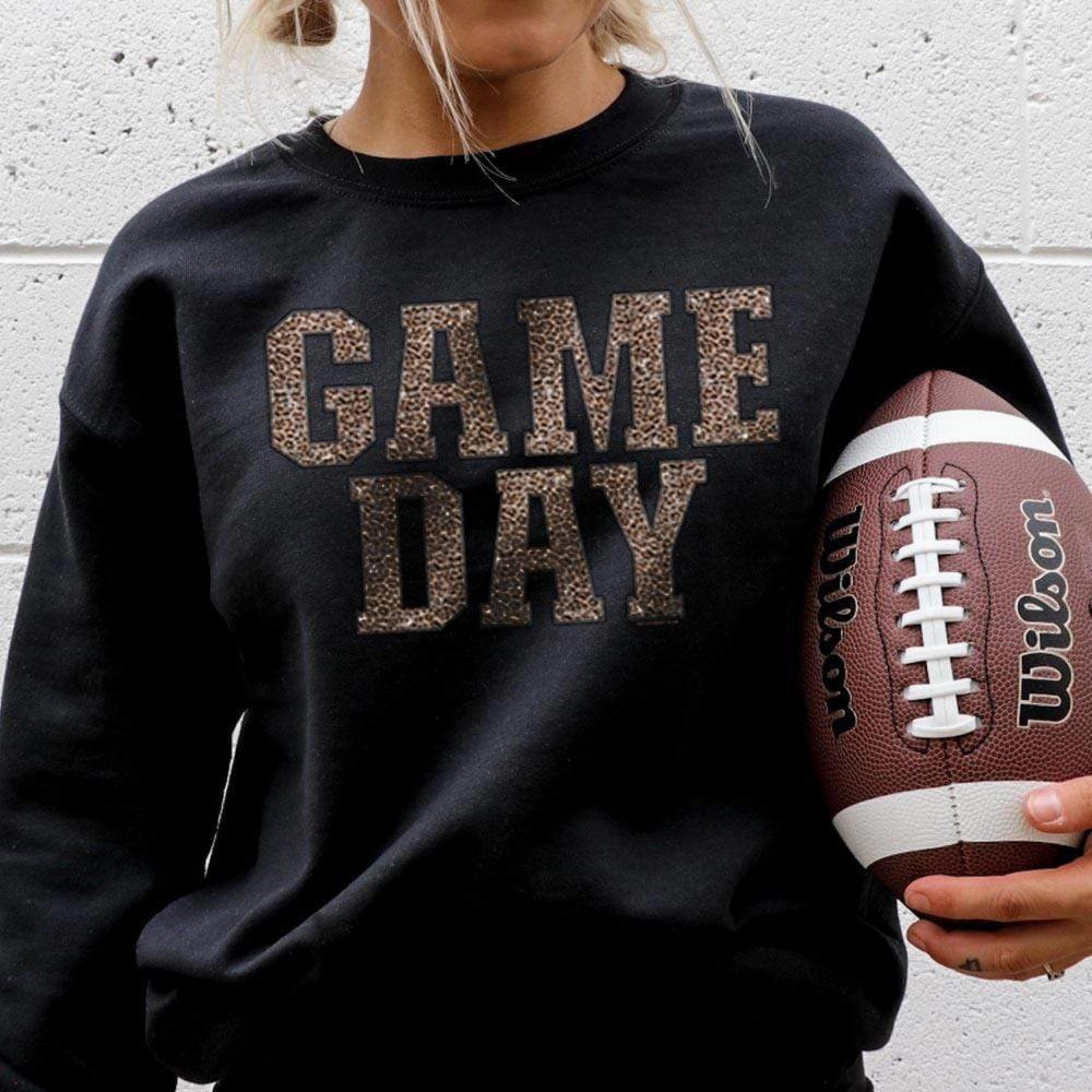 Casual Protection Online Exclusive | Leopard Print Gameday Graphic Sweatshirt in Black