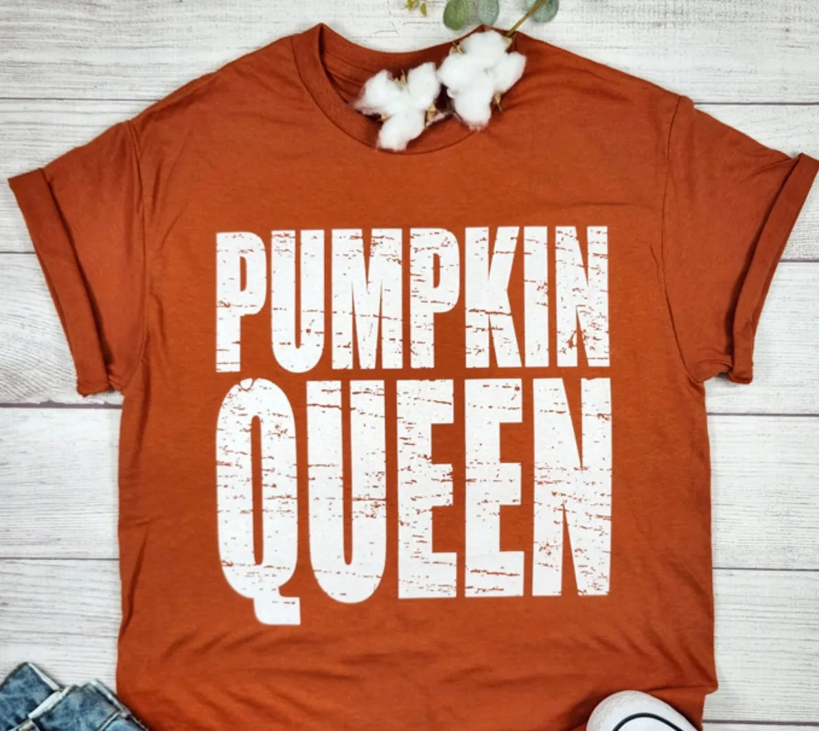 Pre-Order Pumpkin Queen Short Sleeve Graphic Tee in Texas Orange AntiSlipGrip