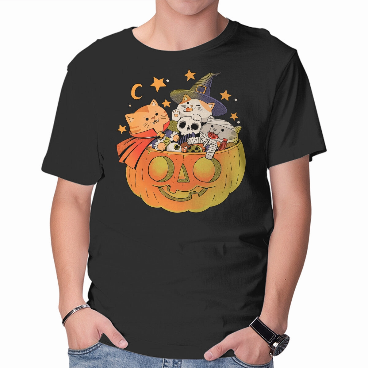 Organic Cotton Blend Hiking durability Pumpkin And Cats