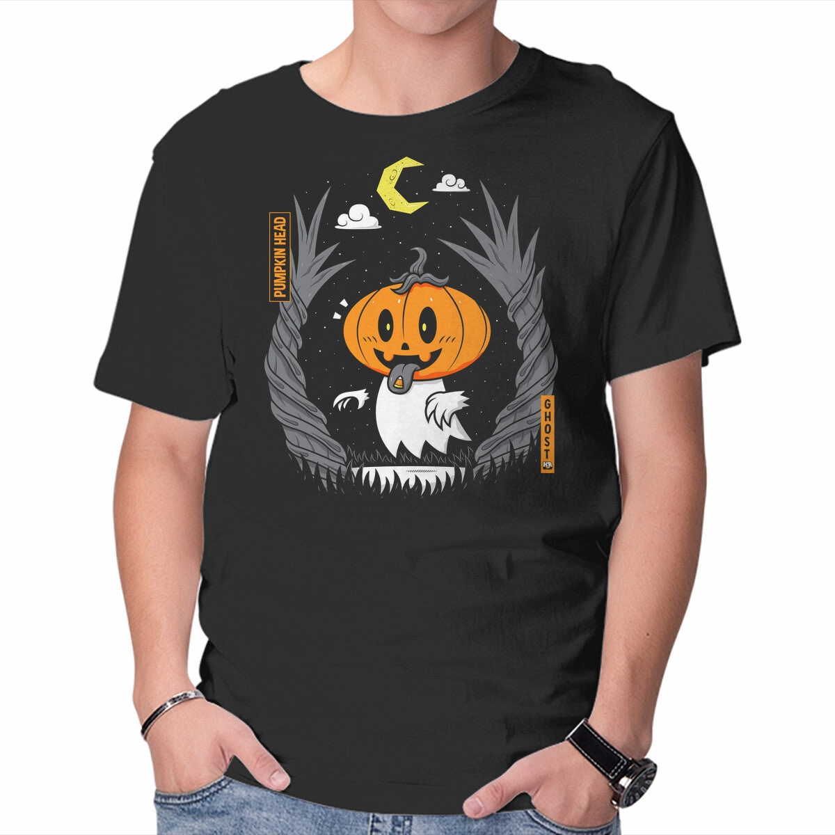 Pumpkin Head Ghost Stretch Comfort Urban Fashion