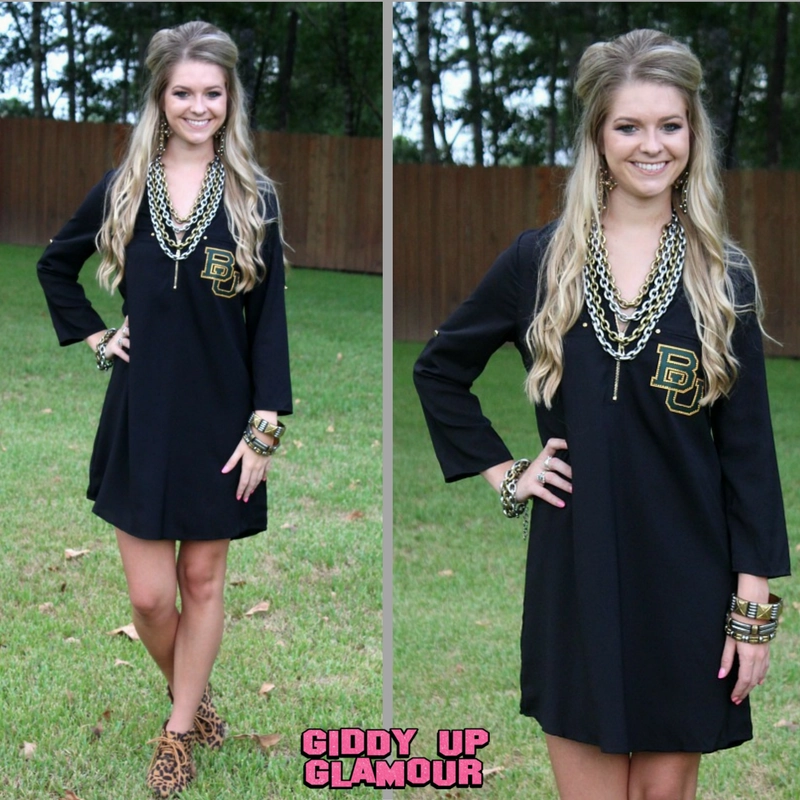 Last Chance Size Small & Large | The Little Baylor Gameday Dress Office Attire Open Heart