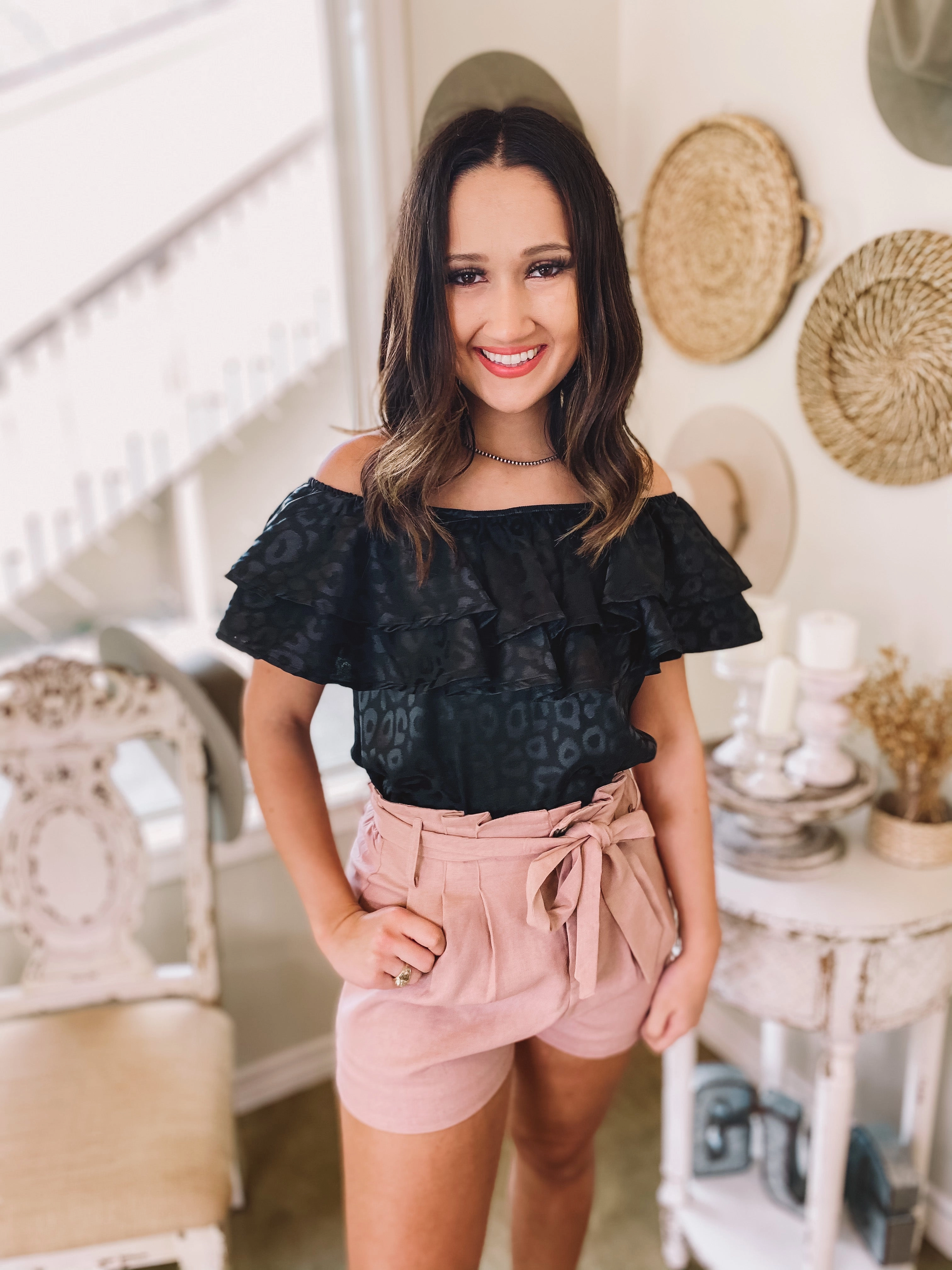 Tied Up in This Pleated Linen Shorts with Tie Belt in Mauve Cloud Core Movement Friendly